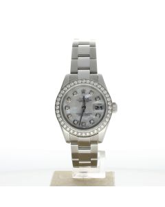 Rolex DateJust 26 Stainless-steel 179160 Mother-of-Pearl Dial Womens 26-mm Automatic self-wind Sapphire crystal. Swiss Made Wrist Watch