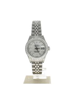 Rolex Date Just 26 Stainless-steel 69160 Mother-of-Pearl Dial Women 26-mm Automatic-self-wind Sapphire crystal. Swiss Made Wristwatch