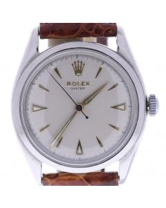 Rolex Oyster Perpetual Stainless-steel 6022 White Dial Mens 34-mm Manual Plastic