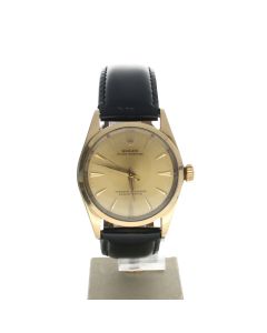 Rolex Oyster Perpetual 34 Yellow-gold 6634 Champagne Dial Women's 34-mm Automatic-self-wind Sapphire crystal. Swiss Made Wrist Watch