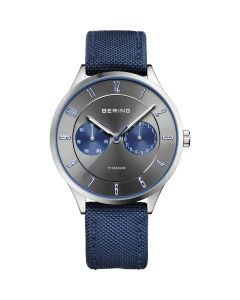 BERING Time 11539-873 Men Titanium Collection Watch with Nylon Strap.