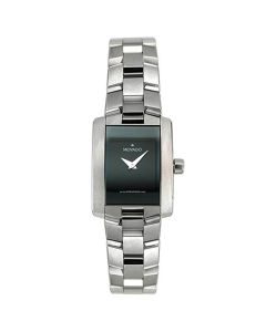 Movado Stainless-steel 604133 Black Dial Womens 22-mm Quartz Sapphire crystal. S