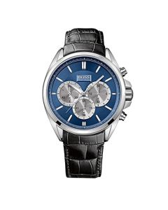 Hugo Boss Watch, Men's Chronograph Black Leather Strap 47mm 1512882