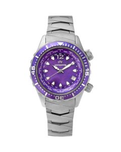 Abingdon Womens Marina Pacific Purple Automatic Diver's Multifunctional Titanium Watch Set MA-PPUR