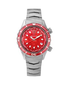 Abingdon Womens Marina Reef Red Automatic Diver's Multifunctional Titanium Watch Set MA-RRED