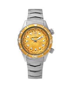 Abingdon Womens Marina Yellow Snapper Automatic Diver's Multifunctional Titanium Watch Set MA-YSNA