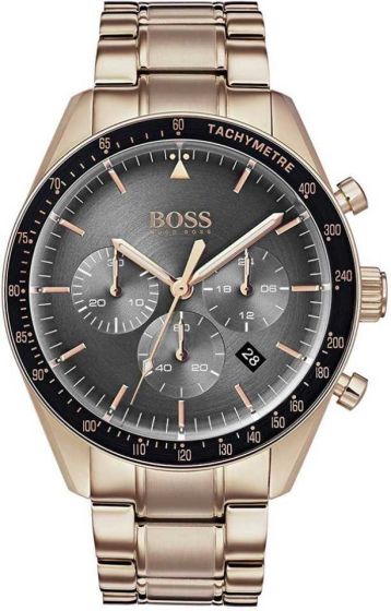 BOSS Men's Chronograph Quartz Watch Trophy, Rose Gold, Bracelet