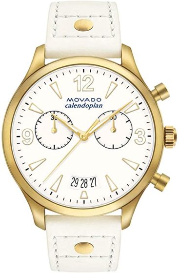 Movado Heritage Chronograph White Dial Ladies Watch 3650026